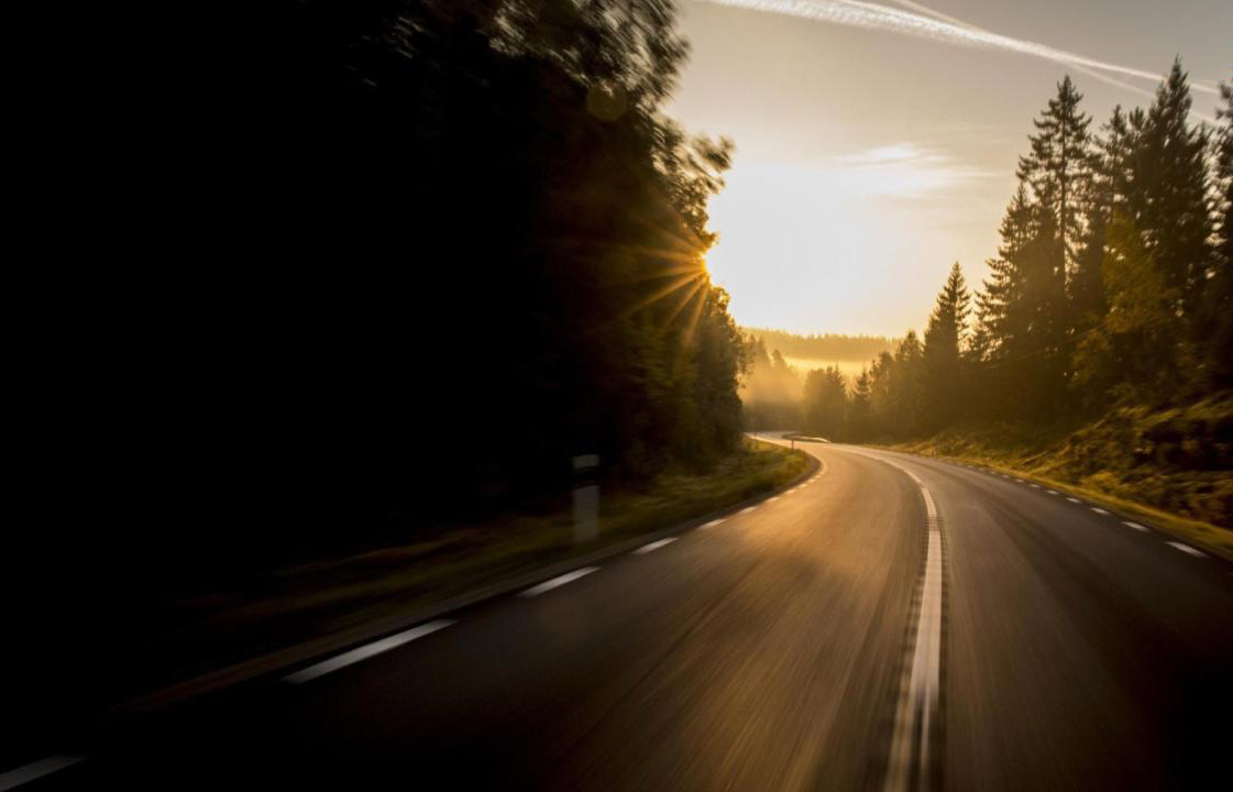 Country road during golden hour